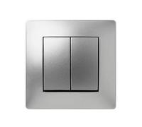 FAMATEL - Doble conmutador | Interruptor de empotrar | Serie Habitat 15 | Fácil instalación | Alta estanqueidad del producto | Libre de hálogenos | 10A | 250V | Aluminio