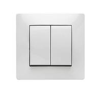 FAMATEL - Doble conmutador | Interruptor de empotrar | Serie Habitat 15 | Fácil instalación | Alta estanqueidad del producto | 10A | 250V | Blanco