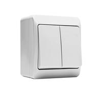 FAMATEL - Doble interruptor | IP54 | Serie Pool 54| | Este producto es a prueba de agua | Alta estanqueidad del producto | Producto libre de halógenos | Protección Infantil | 10A | 250V | Blanco