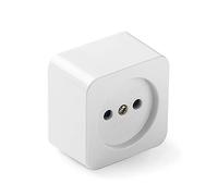 FAMATEL - Enchufe sin TT | Toma de corriente sin TT | 55 x 55 | Portacontactos en porcelana | 16A | 250V | Blanco Marfil