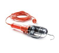 FAMATEL - Lámpara portátil con interruptor | Lámpara de trabajo |60W | Con cable 5 m | Bombillas E27 | Producto certificado con CE | Rojo