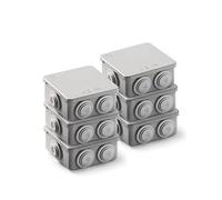 FAMATEL - Pack de 6 Cajas Estancas (3002) | Estanqueidad IP65 | 90 x 90 x 42 mm | con Conos | Tapa a Presión | Fácil Montaje | Alta Resistencia al Impacto | Gris