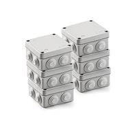 FAMATEL - Pack de 6 Cajas Estancas IP55 | Libre de halógenos | Alta Resistencia al Impacto | Tornillos Cierre 1/4 Vuelta | Fácil Montaje | Cono métrico | 112 x 112 x 64 | Gris