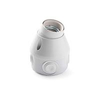 FAMATEL - Portalámparas orientable | Hecho de porcelana | Bombillas E27 | Rótula orientable 360º | Blanco