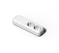 FAMATEL - Regleta de 2 tomas | Sin Cable | Hasta 3680W | 16A | 250V | Protección Infantil | Orientación tomas a 45o | Evita consumos fantasma | Blanco
