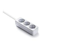 FAMATEL - Regleta ecosockets 3 Tomas | 1,5 Metros | hasta 3500W | Protección Infantil | Base enchufes Múltiple | Orientación Tomas a 45º | Blanco
