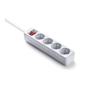 FAMATEL - Regleta ecosockets 4 tomas | Enchufes con Interruptor de encendido | 3 Metros | Hasta 3680W | Protección Infantil | Orientación tomas a 45o | Evita consumos fantasma | Blanco