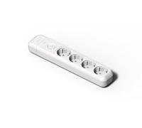 FAMATEL - Regletas 4 tomas | Enchufes con Interruptor de encendido | Sin Cable | Hasta 3680W | Protección Infantil | Orientación tomas a 45o | Evita consumos fantasma | Blanco