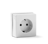FAMATEL - Toma de corriente con TTL | 65 x 65 mm |Superficie | 16A | 250V | Fácil instalación | Serie 5000 | Blanco.