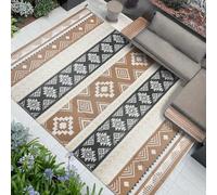 Famibay Alfombra Exterior 150x245cm Alfombra Exterior Impermeable Reversible Plástico Resistente A Los Rayos UV Café Marrón Alfombras Exterior Terraza Camping Jardin