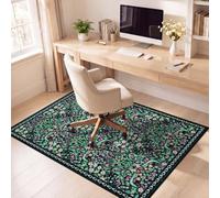 Famibay Protector Suelo Silla Ruedas 90x120cm Alfombra Silla Escritorio Antideslizante Alfombra Protectora Suelo para Silla de Oficina Lavable para Suelo Duro Baldosas Rosa Floral