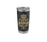 Familia BBQ Squad Barbacoa Amante Grill Cookout Vaso térmico de acero inoxidable de doble pared