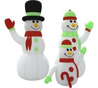 Familia de muñecos de nieve inflables con luces LED de 500 cm