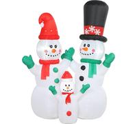Familia de muñecos de nieve inflables, decoración navideña de 1,8 metros con luces LED