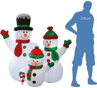 Familia de muñecos de nieve inflables y luminosos, 153 cm