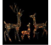 Familia De Renos De Navidad Acrílico 300 Leds De Colores Vidaxl