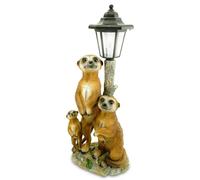 Familia de suricatas con farola solar, 51 cm, figura decorativa para jardín