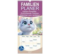 Familienplaner 2027 - Katzen-Paradies. Entzückende Cartoon-Kätzchen zum verlieben mit 5 Spalten (Wandkalender, 21 x 45 cm) CALVENDO: Ein zauberhafter Cartoon-Kalender für alle Katzenliebhaber