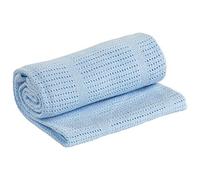 Family Bedding Manta Celular de algodón Azul - Cama Doble | Manta térmica Ligera Reversible | Diseño Tradicional Suave (230 x 230 cm)