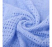 Family Bedding Manta Celular de Algodón Azul - Cama Individual | Manta Térmica Ligera Reversible | Suave Diseño Tradicional (180 x 230 cm)