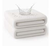 Family Bedding - Protector de colchón de algodón Rizo, 100% Impermeable, para Cama Super King