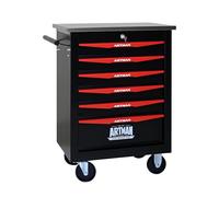 FammyLoft Carro de herramientas con ruedas, maletín rodante con 6 cajones, caja de herramientas de metal para garaje, taller, almacén, taller de reparación, carro de herramientas con techo de acero