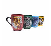 Famosa Harry Potter, Taza Mágica Termosensible, Cambia de Color con Bebida Caliente y Revela el Emblema de la Casa, Diseño Negro que se Transforma, Coleccionable Hogwarts, (HRR44000)