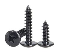 FandWay Phillips Tornillos Autorroscantes de Cabeza Redonda, M5 x 12/16/20/30/40mm Tornillos Autotaladrantes Negro Acero de Carbono,Tornillos Para Madera Cabeza Cruzada (20 piezas/cada uno)