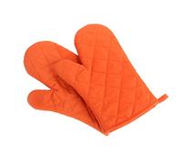 Faneli Guantes de horno, resistentes al calor, gruesos, resistentes al calor, 1 par, color naranja
