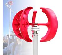 FANGQMM Aerogenerador 5000w 12v 24v 48v Generador de Turbina Eólica Linterna Roja Generador de Viento Vertical 5 Hojas con Controlador Solar Turbina de Viento Aerogenerador Eolico 12V