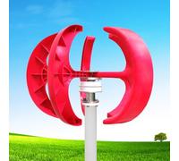 FANGQMM Turbina de Viento, Generador de Turbina de Viento de 3000 W, Linterna Roja, Generador de Viento Vertical, Kit de Turbina de Viento de 5 Hojas con Controlador Sin Bastón 48V