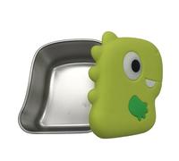 Fangxuee Caja de Bocadillos de Dinosaurio de Acero Inoxidable 304 con Tapa de Silicona, Recipiente para Salsas, Caja para Conservar Alimentos Frescos, Sellada para Bocadillos D