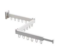 Fangxuee Tendedero Retráctil Plegable para Ropa, Montaje en Pared, para Interiores y Exteriores, Triple Pliegue, con Anilla de Aluminio de 18 Pulgadas, A