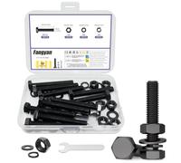 Fangyan Juego de tornillos hexagonales M8 x 60, 10 unidades, tuercas y | DIN 933 M10 Tornillos de acero inoxidable, tuercas, arandelas, anillos de resorte, llaves para taller, montaje y bricolaje