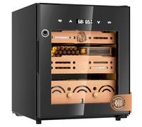 FANKAI Humidificador eléctrico, armario para puros con sistema de control de temperatura y humedad, refrigerador de puros de refrigeración de 50 litros de hasta 300 unidades, estantes de madera de
