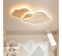 FANLG Lampara Infantil Techo, 50cm Lampara techo dormitorio LED de Nube 28W | Lampara de techo Regulable con Control Remoto 3000K-6000K, Moderno Plafon Led Techo para habitacion, Dormitorio, salón