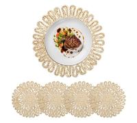 fanquare Juego de 4 Salvamanteles Individuales de Hojas de Maíz Orgánicas Secas Trenzadas a Mano, 33 cm, Estilo Boho Rústico Decoración de Mesa, Antideslizantes para Interior/Exterior, Beige