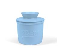 fanquare Mantequera de Porcelana Azul con Tapa, Mantequera Redonda para Mantequilla Francesa y Mantequilla Blanda