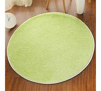 Fansu Alfombra Shaggy Grande para Salón Comedor Dormitorio, Ronda Color Sólido Pelo Largo Mullida Super Suave Interior Moderno Lavado Antideslizantes Peludas Alfombrilla (Verde tierno,80cm)