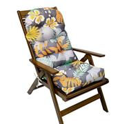 Fansu Cojín para Tumbona Reclinable, Cojines Sillones Tela Oxford Jardin Exterior Cojines Sillas Reclinables con Lazos Colchón Tumbona Acolchada para Terraza Balcón (Hoja Amarilla,110x50cm)