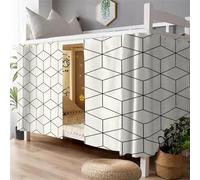 Fansu Cortina Cama Litera, Estilo Geométrico Cortinas Cama Litera a Prueba de Polvo Protección de Privacidad Opaca Termica Tienda Campaña Mosquitera para Dormitorio (Estilo Geométrico,1.2x2m)