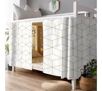 Fansu Cortina Cama Litera, Estilo Geométrico Cortinas Cama Litera a Prueba de Polvo Protección de Privacidad Opaca Termica Tienda Campaña Mosquitera para Dormitorio (Estilo Simple,Top)