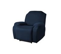 Fansu Funda de Sillón Relax 1 Plaza, Color sólido Elasticidad para Sillón Relax Funda Reclinable con Bolsillos Laterales, 4/6/8 Piezas Extraíbles y Lavables Fundas Protector (Azul Marino,1 Plaza)