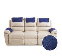 Fansu Funda para Reposabrazos de Sofá, Funda para Reposacabezas para Sillón Reclinable, Funda de Sillón Relax 3 Plaza con Bolsillos, Muebles Acolchado Antideslizante (3 Plaza,Azul Oscuro)