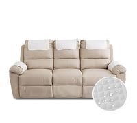 Fansu Funda para Reposabrazos de Sofá, Funda para Reposacabezas para Sillón Reclinable, Funda de Sillón Relax 3 Plaza con Bolsillos, Muebles Acolchado Antideslizante (3 Plaza,Blanco)