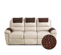 Fansu Funda para Reposabrazos de Sofá, Funda para Reposacabezas para Sillón Reclinable, Funda de Sillón Relax 3 Plaza con Bolsillos, Muebles Acolchado Antideslizante (3 Plaza,Marrón)