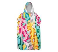Fansu Surf Poncho Albornoz Cambiar con Capucha, Toalla Túnica,Secado Rápido Microfibra para Hombre Mujer, Poncho Playa,Toalla de Poncho para Adultos (Estampado de Leopardo,60x110cm)