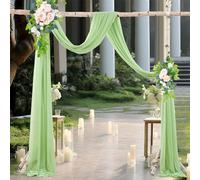 Fansu Tela para Arco de Boda, Cortina Decorativa Boda Arco de Boda Decoración Cortina para Arco de Boda para Techo Ceremonia Recepción Fiesta Jardín (2.4x18ft/75x550cm,Verde)
