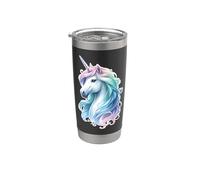 Fantasía Arco Iris Unicornio Caballo Abanicos Unicornlover Vaso térmico de acero inoxidable de doble pared