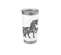 Fantasía Arco Iris Unicornio Caballo Abanicos Unicornlover Vaso térmico de acero inoxidable de doble pared
